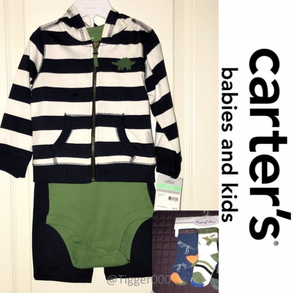 CARTER’S 3-Pc Set & 6 Pair Socks